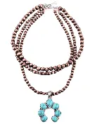 Austin Blaze Antonia Turquoise Squash Blossom Necklace in Bronze