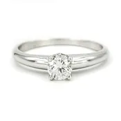 Estate Platinum Engagement Ring With 0.32 Carat Round Brilliant Cut Diamond EGL – H VS2