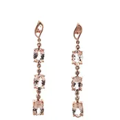 14k Rose Gold Morganite & Diamond Dangle Earrings