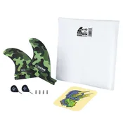 3D Futures Dimpster SM 3.6" Twin Fin Set - Green Camo | CLOSEOUT!