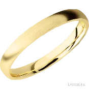 3 mm wide Domed 14K Yellow Gold band.