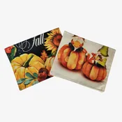 Happy Fall Garden Flags, Linen, 2pk