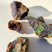 Azurite and Malachite on Quartz