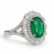 5.34 Carat Emerald & Diamond Ring