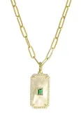 rachel reinhardt mother of pearl and emerald necklace