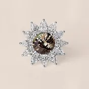 Alexandrite Sunflower Diamond Halo Ring