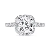14k Gold Pave Diamond Halo Diamond Engagement Ring