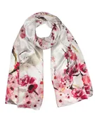100% Luxury Long Silk Scarf Shawl - Watercolor Painting