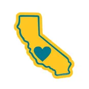 Heart in California State Sticker | Golden State Blue Heart Decal