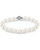 7.0-7.5mm White Freshwater Pearl Bracelet - AAA Quality