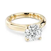 14K Four-Prong Round-Shape Luna Solitaire Ring 3MM