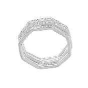 Aire Dainty 18K White Gold Diamond Stackable Rings