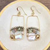 Art in a Frame Pearl Earrings