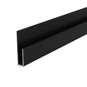 Black Anodized Aluminum Deep J Channel for 1/4" Mirror Support 95" Long