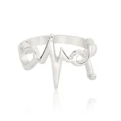 Cute Nurse Inspired Ring - Heart, Pulse & Stethoscope Design
