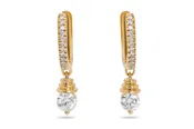 14K Yellow Gold Drop Diamond Earrings