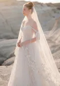 3D Flower Tulle Cathedral Veil