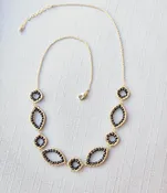Marquis and black spinel necklace #4890-G — Michelle Pressler Jewelry
