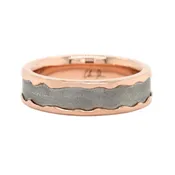 14K Rose Gold Comfort Fit Meteorite Center Band
