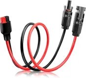 10AWG Solar Panel Cable Connector Kit, Compatible with Solar Connector and Anderson Connector (1.6Ft)