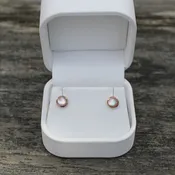 14K Rose Gold Pink Mother of Pearl Studs