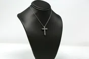 Diamond Cross Necklace in White Gold