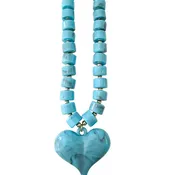 ABBIE BEADED HEART CHARM NECKLACE