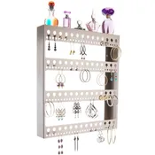 Wall Mount Extra Large Earring Holder Organizer Jewelry Storage Rack, Rose