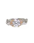 1.16ct round lab in a floral 0.29ctw diamond ring 18kw