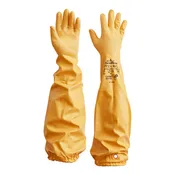26" Yellow Nitrile Elbow-Length Chemical Resistant Gloves – Oil & Abrasion Protection (S–XL)