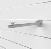 14″ Slatwall Wood Shelf Bracket, for 14″ – 16″ Shelf, Silver Frost Finish