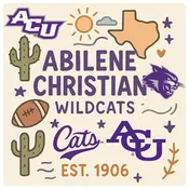 Abilene Christian University Medley Design Decorative Magnet or Sticker – Officially Licensed