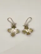 Four Petal Sterling Silver Flower Earrings