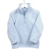 1/4 Zip Quilted Pullover- Light Blue
