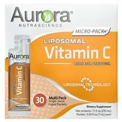 Aurora Nutrascience, Liposomal Micro-Pack Vitamin C, 1,000 mg, 30 Single-Serve Liquid Packets, 0.24 fl oz