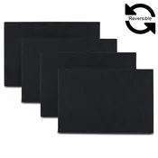 Dainty Home Basel Premium Vegan Leather Reversible 2 Pattern 12" x 18" Rectangular Placemat Set Of 4