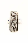 Benjamin Forest "Silver Shards" Rectangular Sterling Silver Ring (Size 7 ¾)