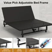 King Size Adjustable Bed Base Frame with Quiet Motor, Zero Gravity Mode, 4 USB Ports, Under-Bed Nightlight, King Size