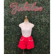 Adeline Red Pink Western Shorts