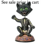 Bobble Head Black Cat Figurine Jim Shore Heartwood Creek 6018084