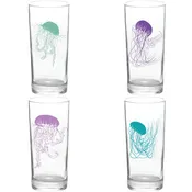 4 Pack Boxed Set Jellyfish Colors Tall Collins Highball Glasses