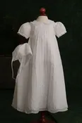 Felicity - White Baby Dress with Pleats &amp;amp; Embroidery