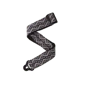 Auto Lock Locking Guitar Strap, Black Padded Geometric