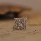 Edwardian Cobblestone Pave Diamond Ring