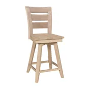 24-Inch Tuscany Swivel Stool in Hickory and Coal, Ready to Ship