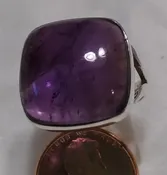 Amethyst Square Cabochon Ring