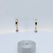 10k Yellow Gold Hoop Earrings with 0.15ct Lab-Grown Diamond Drops