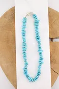17" Jagged Sleeping Beauty Turquoise Necklace (y10439b)