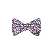 Navy &amp; Orange Cartooned Floral Bow tie