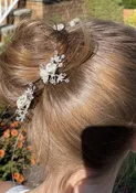 Ansonia Bridal Flower and Rhinestone Rose Pins 7205